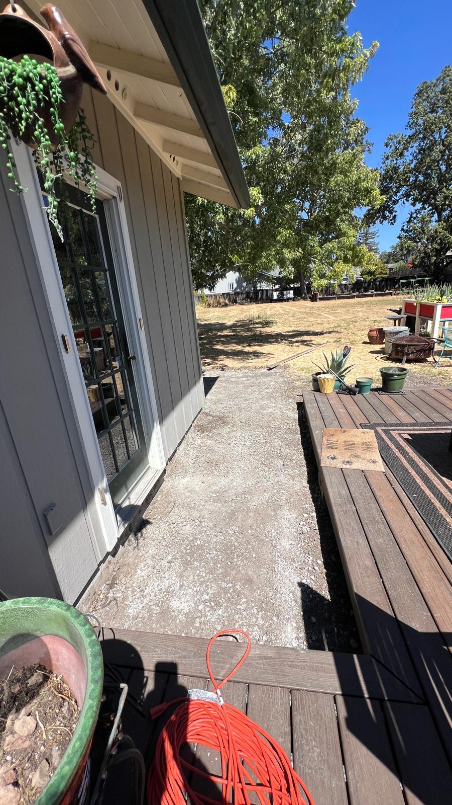 After concrete removal Healdsburg backyard cleared