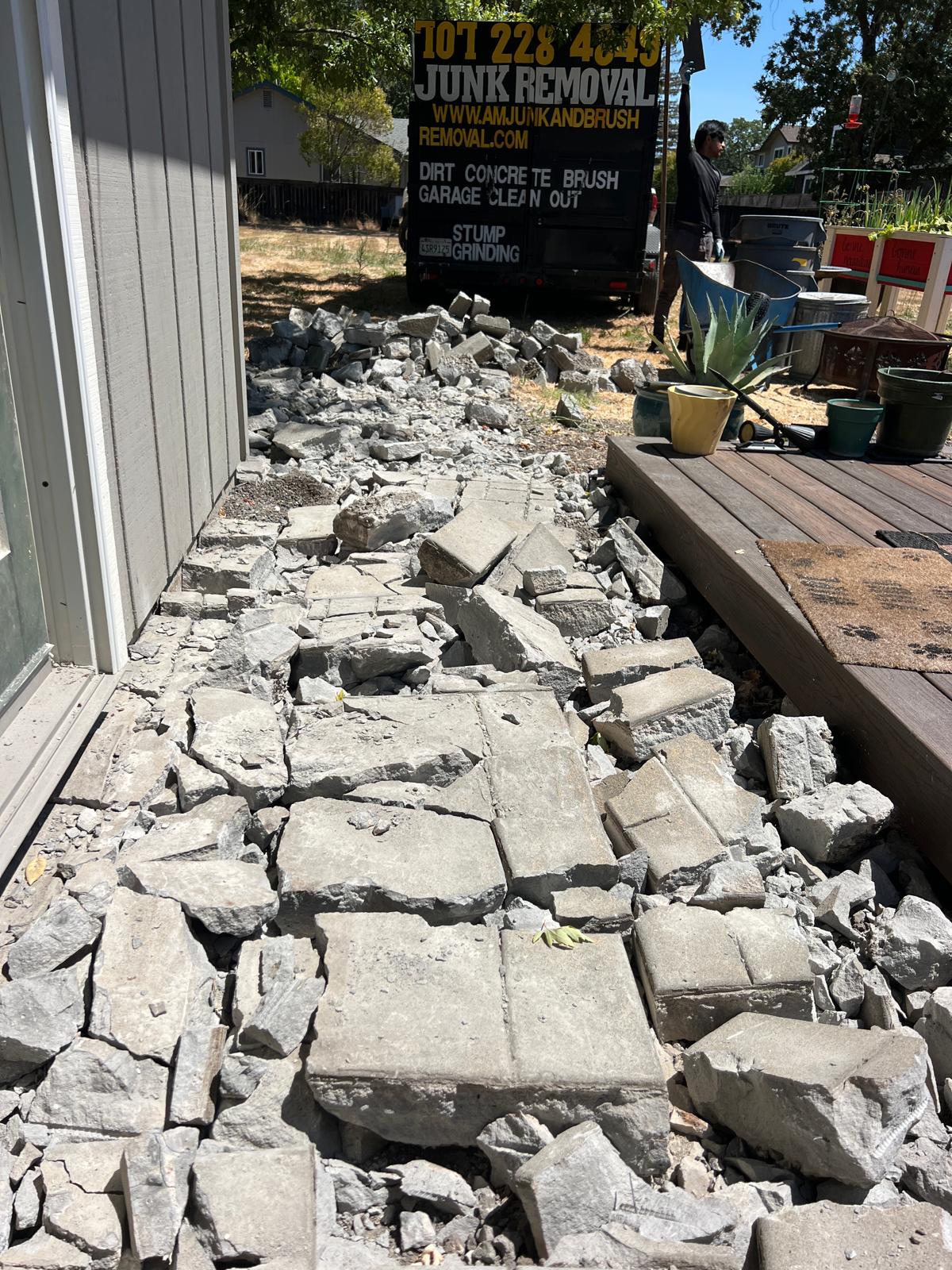 Before concrete removal in Healdsburg backyard
